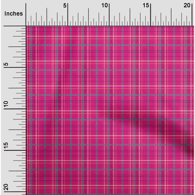 oneOone Cotton Poplin Fabric Madras Check Printed Fabric 1 Yard 56 Inch Wide