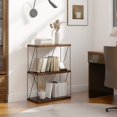 thumbnail image 2 of Costway 2 PCS 3-Tier Multipurpose Display Rack Storage Shelving Unit with Metal Frame Walnut, 2 of 10