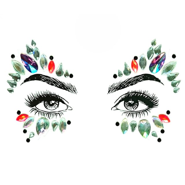 EGNMCR Fake Tattoos, Tattoo Stickers Halloween Sticker Acrylic Crystal Diamond Sticker Diamond Face Sticker Stickers Stickers