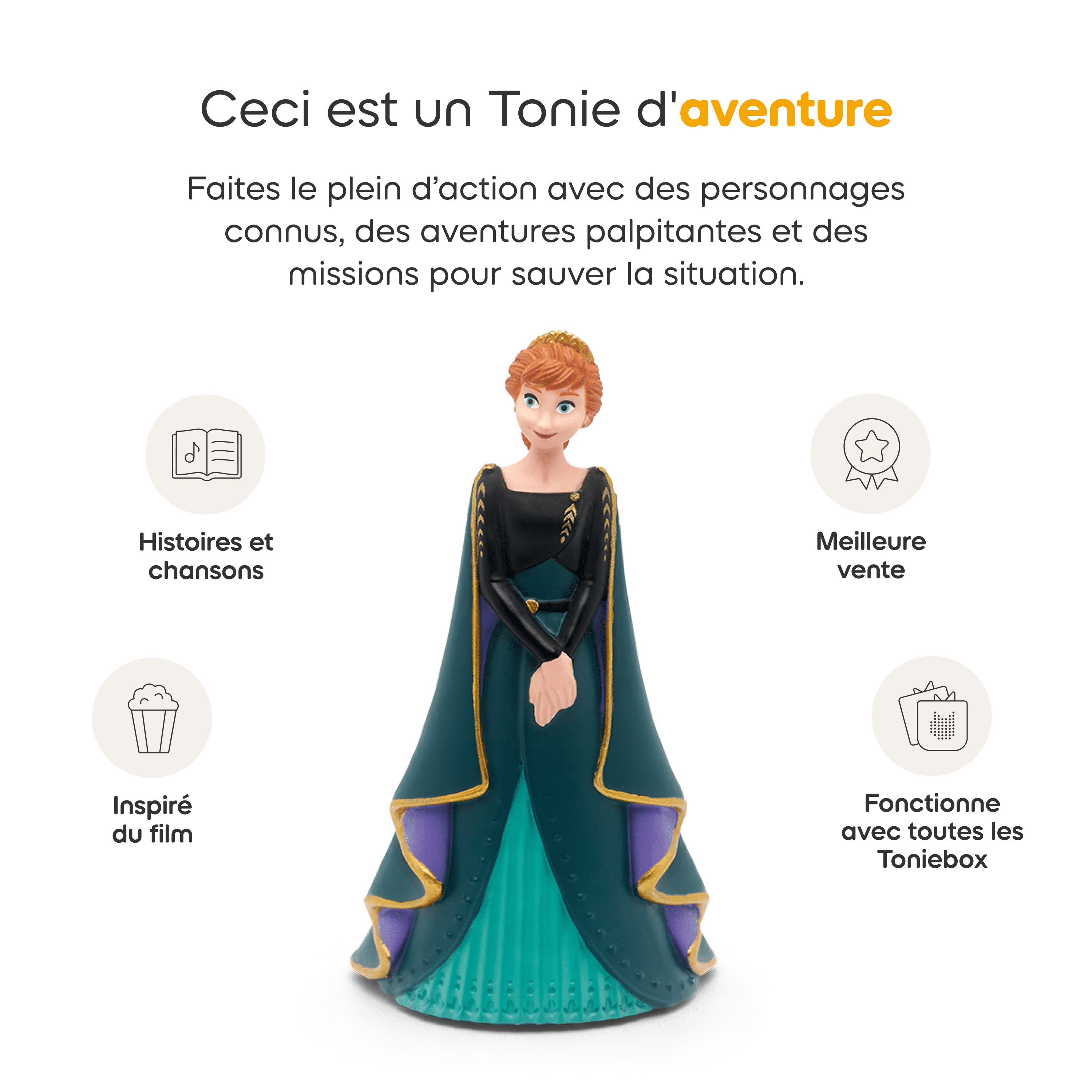 Figurine Audio pour la Toniebox - La Reine Des Neiges 2 Anna (En Français)