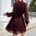 thumbnail image 5 of TopLLC Longues Robe à Manches à Col Rond Femme Mode Robe à Taille Ajustée Robe à Manches Longues Robe de Couleur Unie Robe Femme, 5 of 5