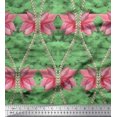 thumbnail image 1 of Soimoi Polyester Crepe Fabric Floral & Ogee Damask Print Sewing Fabric Yard 42 Inch Wide, 1 of 1