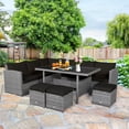 thumbnail image 1 of Patiojoy 7-Piece Wicker Patio Furniture Set Outdoor Rattan Sofa Set Conversation Couch Set Black, 1 of 10