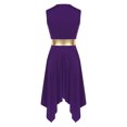 thumbnail image 4 of Aislor Robe de Danse pour Femmes, Bloc de Couleur, Ajustement Ample, Robe d'Église, Violet G, 4 of 7