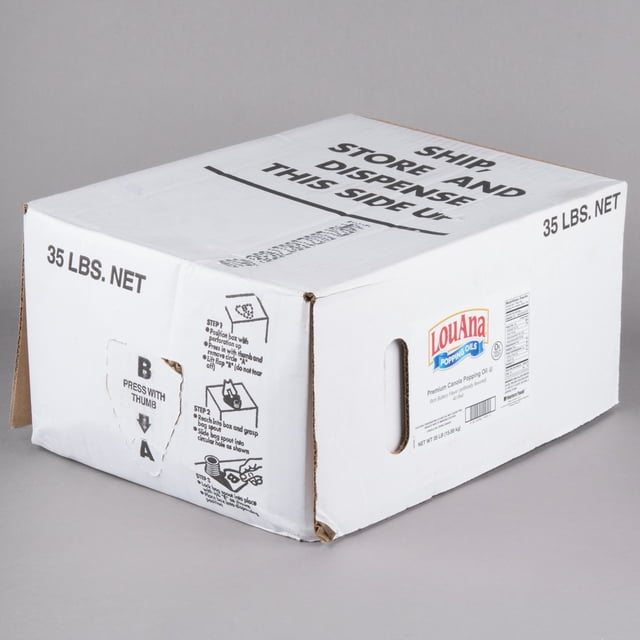 LouAna 35 lb. Bag-in-Box Butter Flavored Canola Popping Oil