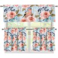 thumbnail image 1 of Pink Flower Kitchen Curtains and Valances Set,3 Piece Small Window Valance Sets Treatment Drapes for Kitchen, Bedroom, Living & Dining Room by Achim Home Decor, 1 of 5