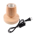 thumbnail image 2 of E27 Wooden Base Table Lamp Bulb Socket Holder Night Light Bedside Light 10x8x5.5cm, 2 of 8