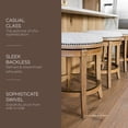 thumbnail image 2 of Maven Lane Alexander Tabouret de Bar Sans Dossier, Fini Chêne Patiné, avec Revêtement en Tissu Couleur Sable, 2 of 6