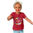 thumbnail image 2 of Penkiiy T-Shirts de Pâques pour Enfants Tout-Petits Garçons Filles Mode Pâques Mignon Fleur Oeufs de Pâques Imprimé Col Rond Imprimé Manche Courte Haut 9 Ans Rouge, 2 of 4