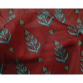 thumbnail image 4 of oneOone Silk Tabby Fabric Leaves & Paisley Block Printed Fabric 1 Yard 42 Inch Wide, 4 of 4