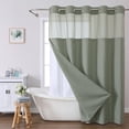 thumbnail image 4 of Shower Curtain For Bathroom 71 in W x 74 in H Reversible Heavy Duty Polyester Fabric With Built-in Large Rings, 4 of 6