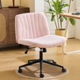 thumbnail image 1 of Ktaxon Adjustable Desk Chair, Swivel Office Chair, Armless Design, Pneumatic Height Adjustment, 360-Degree Rotation, Ideal for Home Office Teddy Velvet Pink, 1 of 8