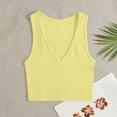 thumbnail image 2 of AherBiu Camisole Tops for Women Summer V Neck Low Cut Ribbed Knitted Slim Fitting Stretchy Solid Color Cropped Tank Tops, 2 of 3