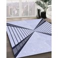 thumbnail image 3 of Ahgly Company Tapis d'Intérieur Lavables en Machine Rectangle Bleu Lavande Transitionnel, 4' x 6', 3 of 7