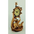 thumbnail image 2 of Elephant Family On Safari Carved Wood Look Clock Figurine, 2 of 3