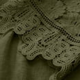 thumbnail image 3 of Soki 3/4 Length Sleeve Womens Boho Tops Cotton Linen Embroidered Shirts Plus Size Flowy Lace Tunic Peasant Blouses, 3 of 5