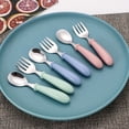 thumbnail image 1 of Tableware 2 Stainless Steel Children's Fork and Spoon Set for Easy Mealtime Training – Star-Shaped Design Durable Cutlery for Young 6PCS, 1 of 3