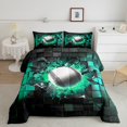 thumbnail image 2 of Erosebridal Baseball Bedding Twin Comforter Set,Sport Theme Down Comforter,Black Reversible,2pcs, 2 of 7