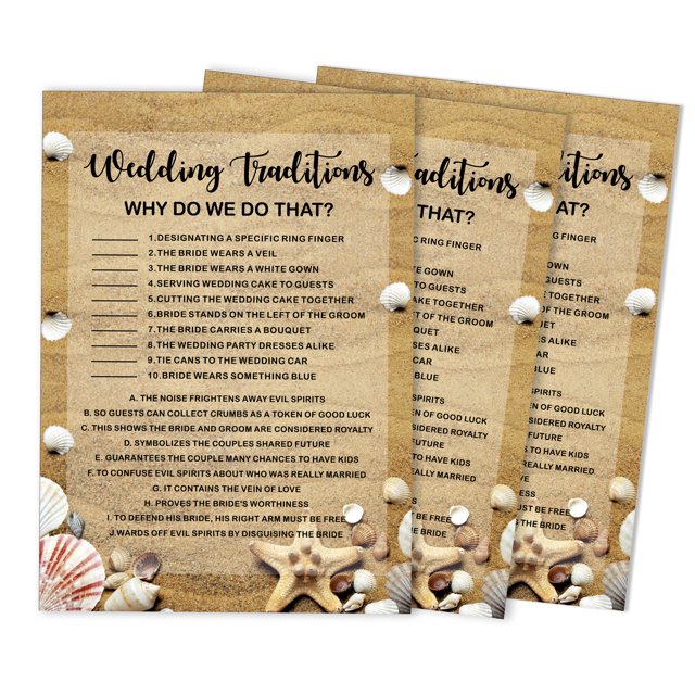 Inkdotpot Bridal Wedding ShowerGameBachelorette Party ActivityGameCards 50-PackBeachWhy Do We Do That