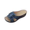 thumbnail image 1 of Slippers for Women, Open Toe Wedge Heel Thick Bottom Slide Sandals for Summer Casual Beach, 1 of 9