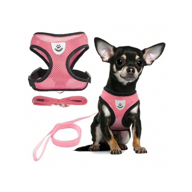 1PC Cat Harness Vest Walking Lead Leash For Puppy Dogs Collar Polyester Adjustable Mesh Dog Harness For Small Medium Pet collar & leash set