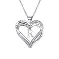 thumbnail image 1 of Ladies Double Heart Diamond Necklace With 26 English Letters Couple Necklace, 1 of 8