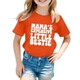thumbnail image 1 of Girls Softball under Shirts Ruffle Girl Clothes Children's Casual Letter Pattern Print Multicolor Round Neck Short Sleeves, 1 of 4