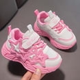thumbnail image 2 of yocbz Girls Non Slip First Walking Shoes Girls Sports Shoes Fashionable New Pattern Simple And Cute Flat Bottom Comfortable Mesh Breathable And Non Slip Hook Loop Seasonal Casual Shoes Pink,10, 2 of 6
