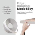 thumbnail image 2 of Edge Supply Bordure Blanche en Mélamine 2 Pouces X 250 Pi Rouleau de Bordure Blanche - Bordure Flexible Pré-Collée - Application Facile Bordure Thermocollante pour Réparation d'Armoire Restauration de Meubles, 2 of 5