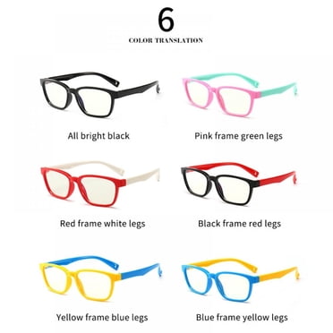 Estbridge Lunettes Optiques pour Enfants Flexibles Monobloc Lunettes de Sécurité Filles Garçons Miroir Uni Anti-Lumière Bleue Lunettes en Silicone Monture de Lunettes