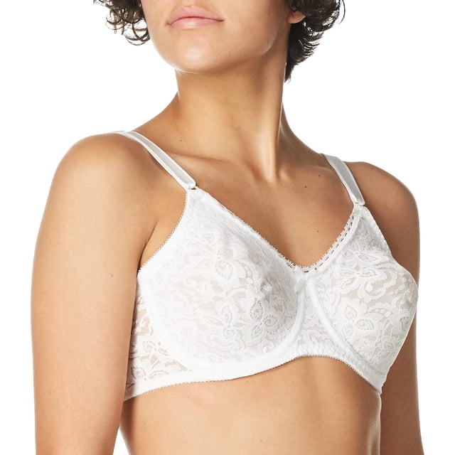 Bali 3432 Lace Smooth Seamless Underwire Bra Size 38D, White
