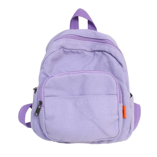 Fashion Women Solid Color Backpack Students Canvas School Knapsacks (Black)
