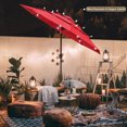 thumbnail image 1 of Yescom 9 Ft 3 Tier Patio Umbrella with 24 Solar LED Crank Tilt Button Aluminum UV70+ Home Red, 1 of 9