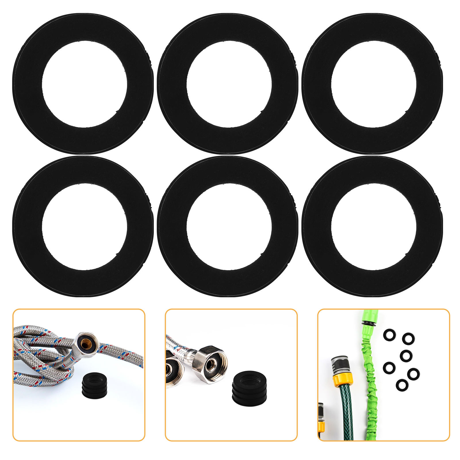 BESTYASH 24Pack Garden Hose Gasket Rubber Black for Residential Use Plumbing