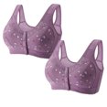 thumbnail image 1 of Timegard 2pc Bras for Women Plus Size Comfy Convenient Front Closure Bras Full Coverage Seniors Bralette, 1 of 3