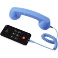 thumbnail image 1 of Retro Phone Handset, Type-C Telephone Style Landline Handle Receiver, Vintage Telephone to Landline Adapter, Connect to Cell Phones, with Answer Button, Microphone Speaker (Blue), 1 of 8