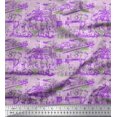 thumbnail image 1 of Soimoi polyester Crepe Fabric Human & Stamps Vintage Print Fabric by Yard 52 Inch Wide, 1 of 3