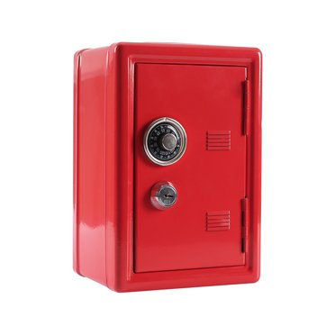 Birdeem Coffre-Fort de Banque pour Enfants avec Clé et Serrure à un Chiffre, Coffre-Fort à Argent en Métal, Mini Boîte d'Épargne à Mot de Passe pour Billets et Argent, Cadeau pour Garçons et Filles