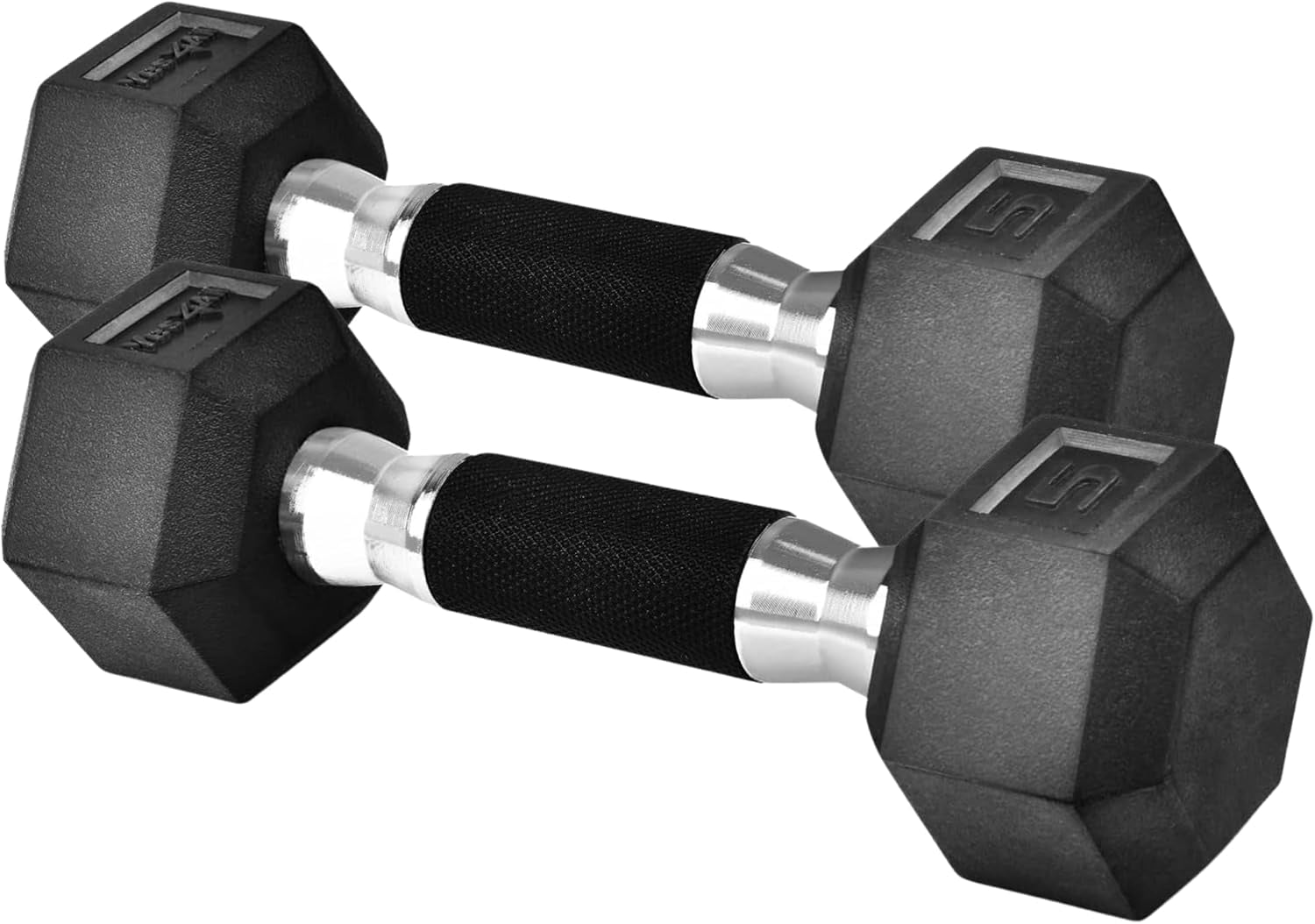 Rubber Grip Encased Hex Dumbbells Hand Weights With -Slip Pair