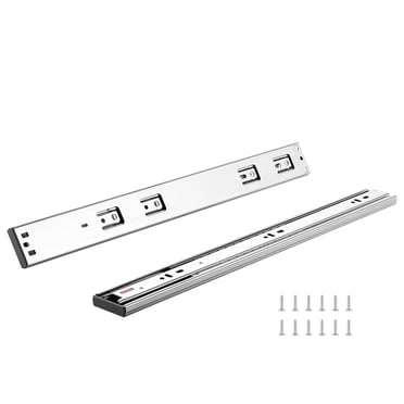 KFFKFF Set of 6, 22-Inch Drawer Slides, Side Mounting Rails, Robust Full Extension Steel Tracks, Quiet Soft-Close Guide Glides for Kitchen Cabinets, Ball Bearing Runners, Supports Up to 100 Lbs