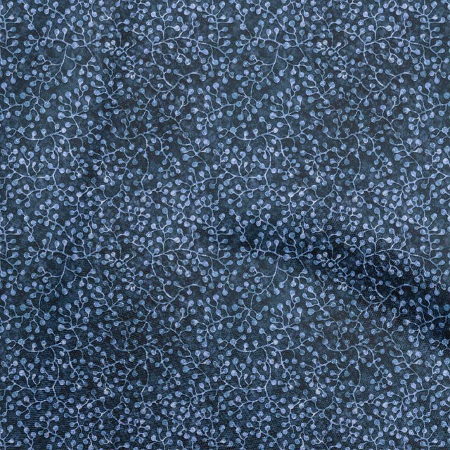 oneOone Rayon Medium Blue Fabric Asian Batik Floral Craft Projects Decor Fabric Printed By The Yard 56 Inch Wide