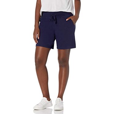 Hanes Short de Jersey pour Femmes avec Poche, TG, Marine