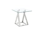 thumbnail image 1 of Topline Home Furnishings Glass Criss Cross End Table, 1 of 3