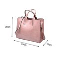 thumbnail image 5 of Elegant Womens Leather Handbag Zipper Closure Big Capacity Purse Bag Satchel Pink, 5 of 5
