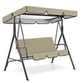 thumbnail image 5 of Outdoor Swing Canopy Replacement Cover - Heavy Duty Waterproof & Windproof 3-Seater Top Cover for Patio Swing Chairs - UV Protection Rip-Proof Garden Swing Cover 74.8"x 52" for Backyard, Porch, 5 of 5