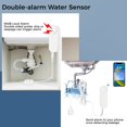 thumbnail image 2 of 2.4GHz WIFI Water Sensor 90dB Alarm, Smart WIFI Water Leak Detector with Double-Sided Probe, Sensitive Water Level Detector with 6.56ft Line, Tuya APP Remote Monitoring, 2 of 6