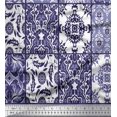 thumbnail image 1 of Soimoi Rayon Crepe Fabric Check & Damask Patchwork Print Sewing Fabric Yard 46 Inch Wide, 1 of 3