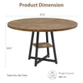 thumbnail image 3 of Yiwa Farmhouse Round Dining Table, 47 Inch Table for 4 with Metal Legs, Ideal for Kitchen or Dining Room, 3 of 9
