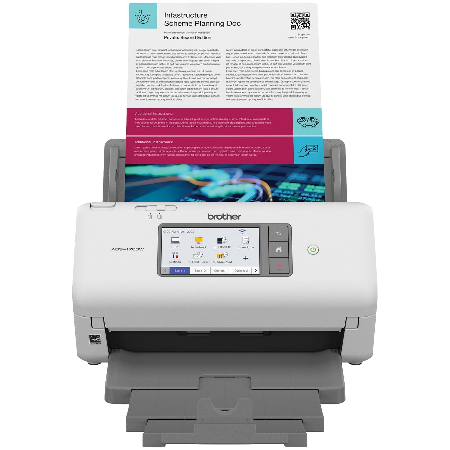 Brother ADS-4700W Professional Desktop Scanner for Business Workgroups