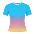thumbnail image 4 of HongQid Womens Basic Tees Summer Short Sleeve Shirts Slim Fit Tight T Shirt Going Out Tops, 4 of 7